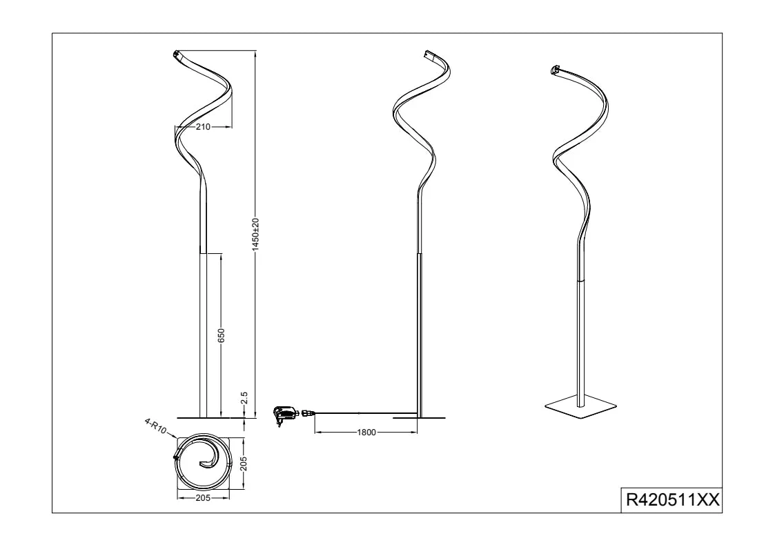 Course Modern LED Floor Lamp - Various Colours - Image 4