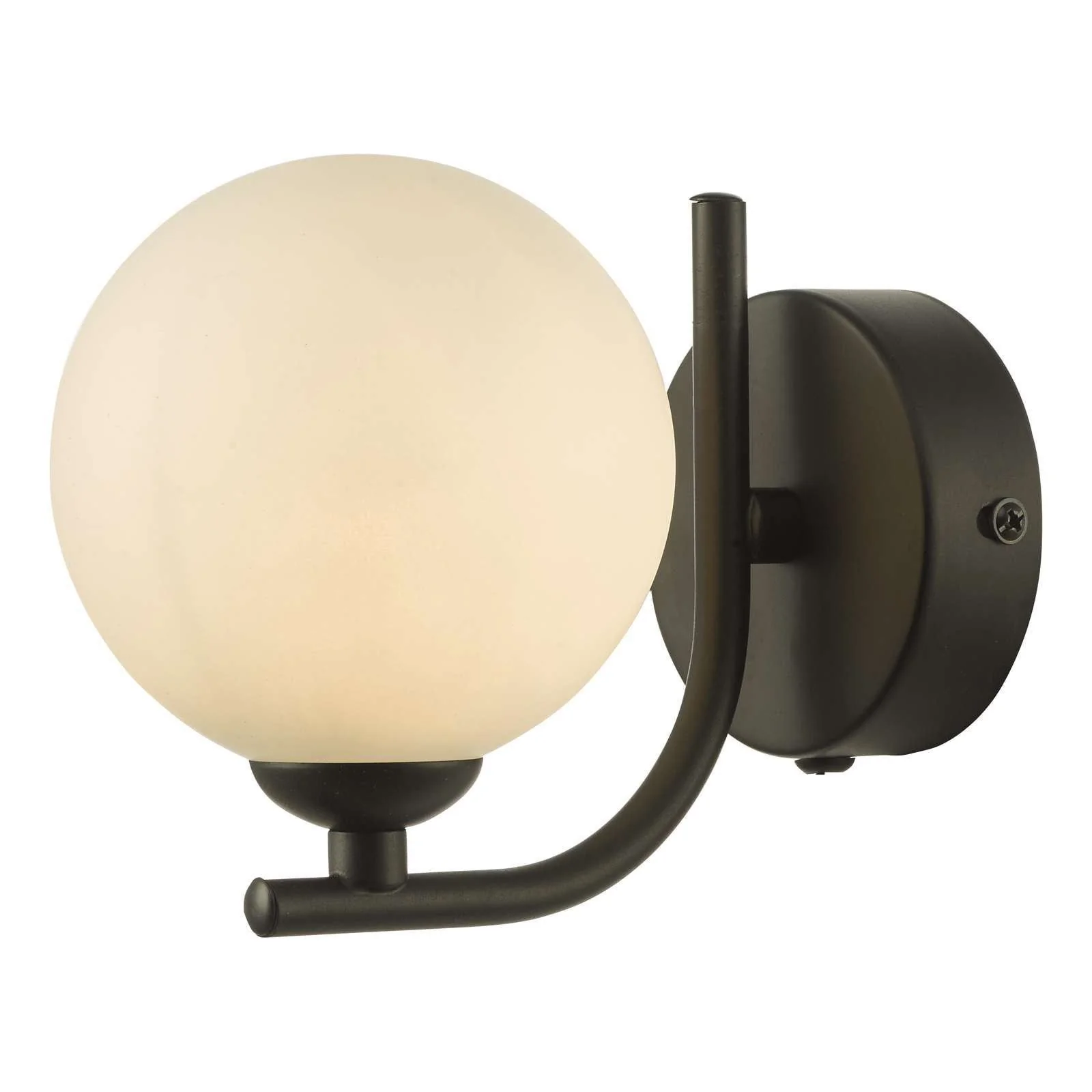 Cradle 1 Light Wall Light Polished Chrome/Matt Black-Finish Opal Glass/Smoked-Glass - Image 3