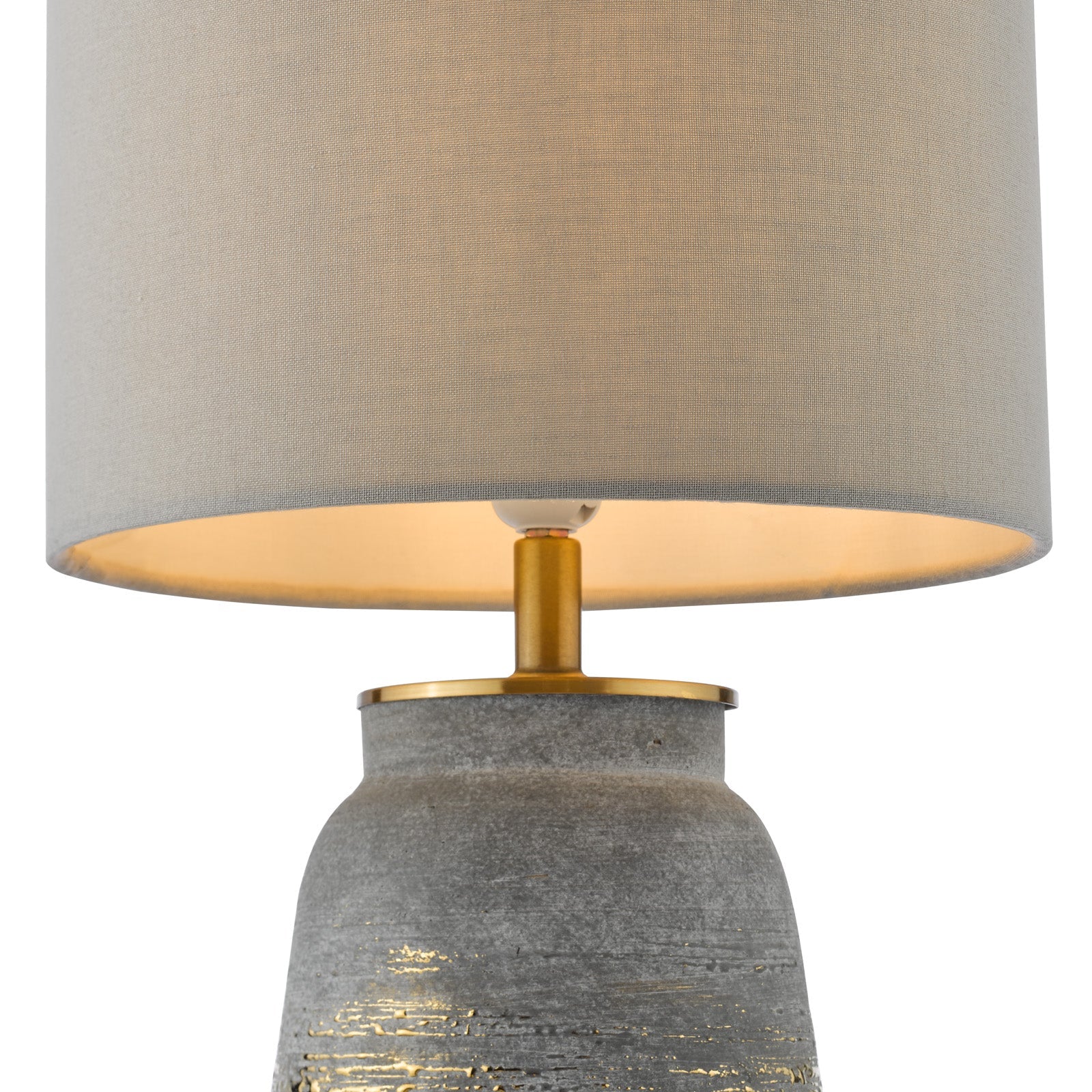 Creon Ceramic Table Lamp Grey and Antique Brass Base Only - Image 3