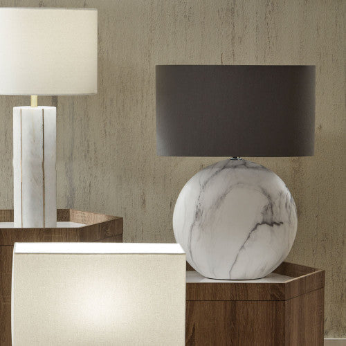Crestola Large Marble Effect Ceramic Table Lamp - Image 2