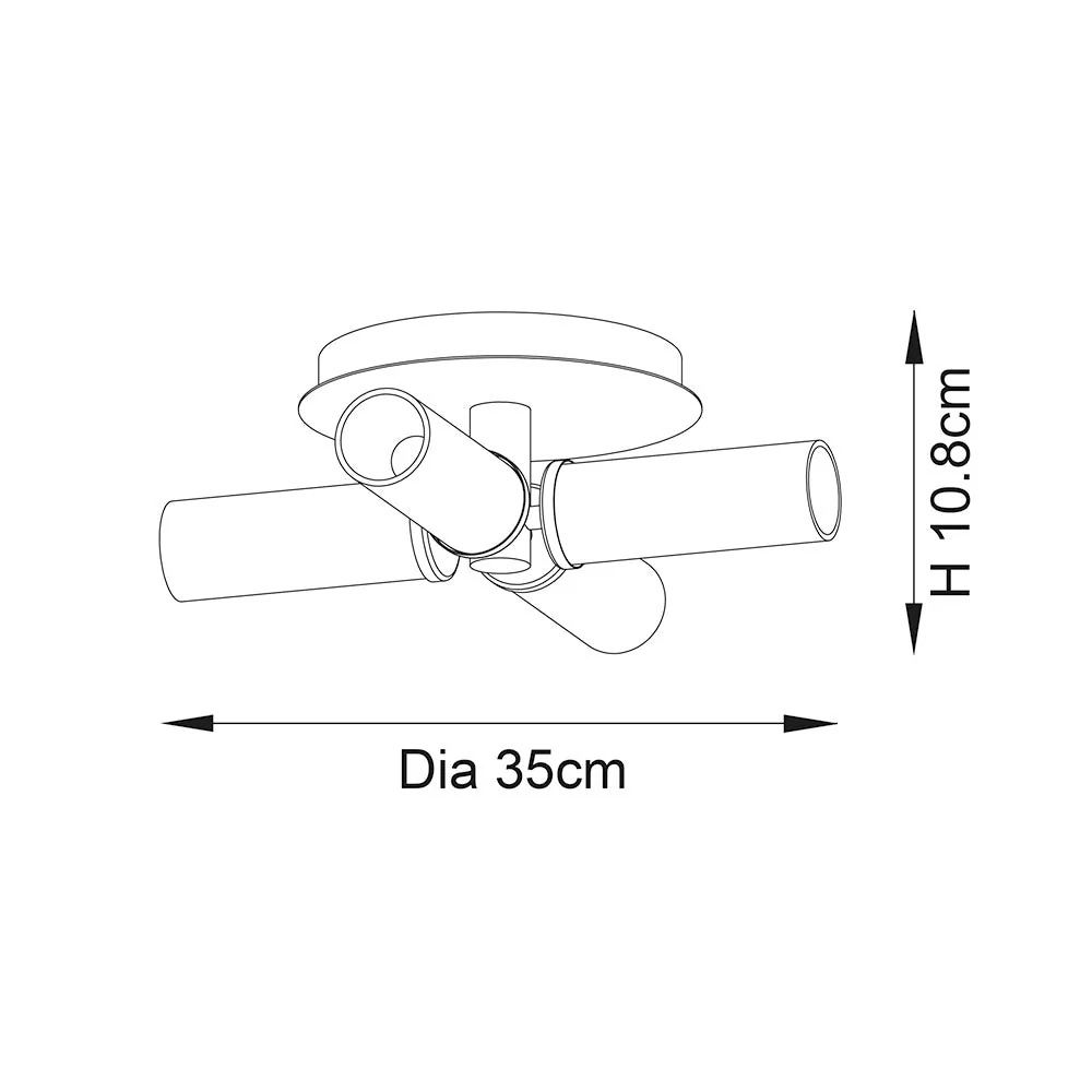 Crete 4lt Semi Flush Bathroom Ceiling Light IP44, Satin Brass - Promotional Offer - Image 4