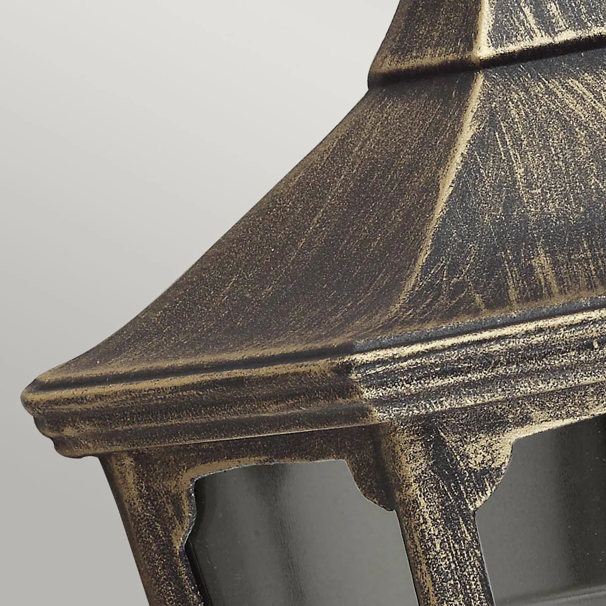 Cricklade Half Wall Lantern IP44 – Black & Gold Finish - Image 2