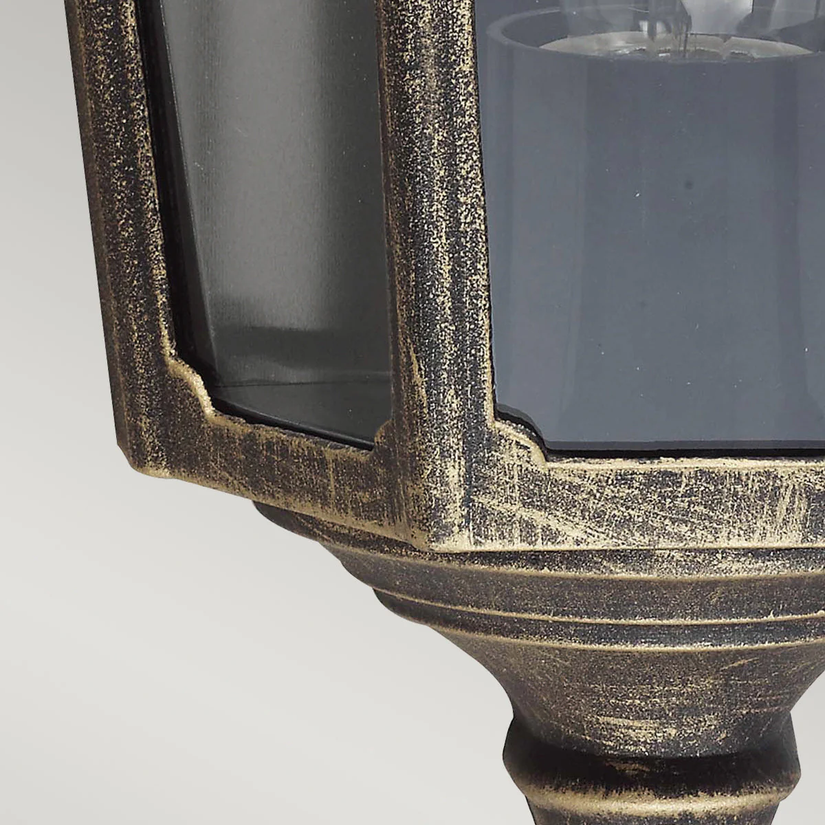 Cricklade Half Wall Lantern IP44 – Black & Gold Finish - Image 4