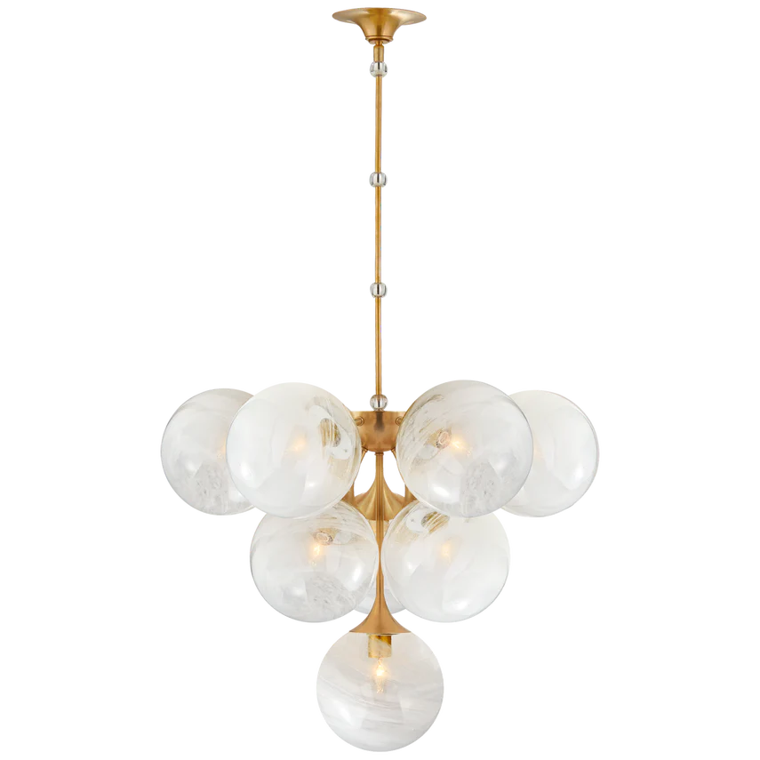Cristol 10/17Lt Tiered Chandelier - Brass/Nickel