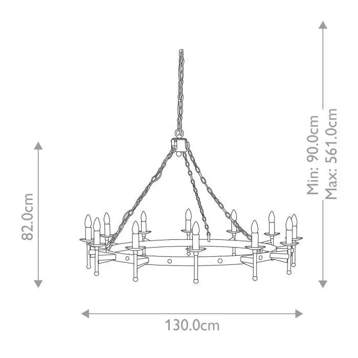Cromwell 12/18 Light Chandelier - Old Bronze - Image 2