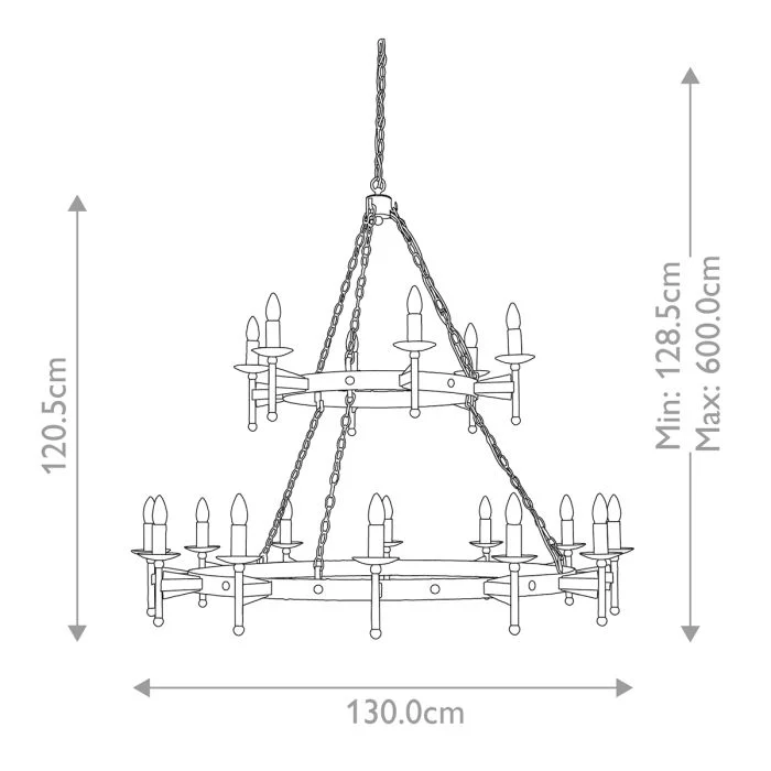 Cromwell 12/18 Light Chandelier - Old Bronze - Image 3