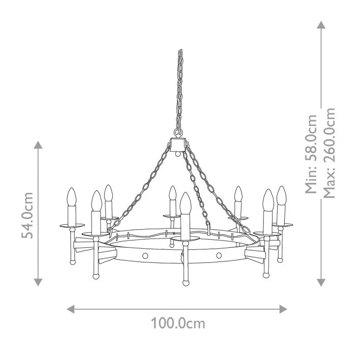Cromwell 6/8 Light Chandelier - Old Bronze - Image 3