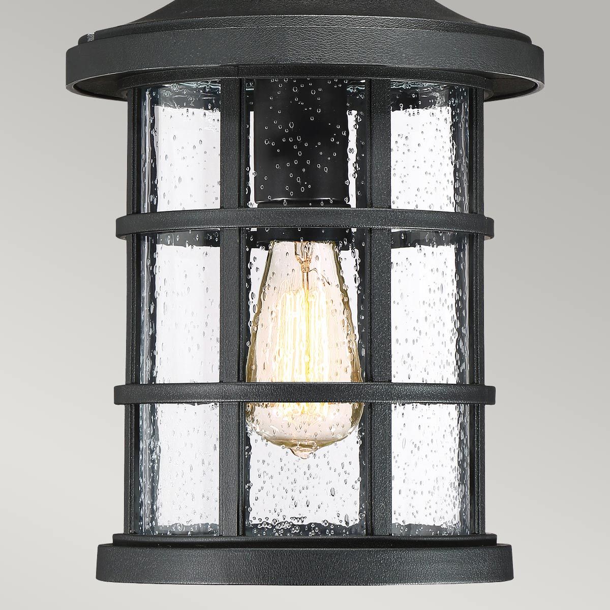 Crusade 1 Light Chain Lantern - Earth Black IP44 E27 - Image 3