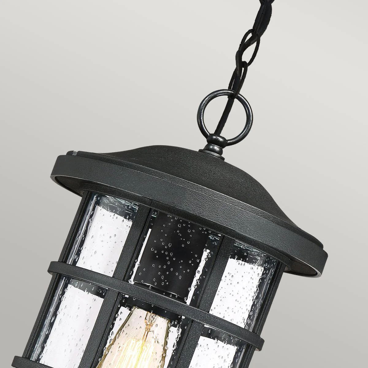 Crusade 1 Light Chain Lantern - Earth Black IP44 E27 - Image 4