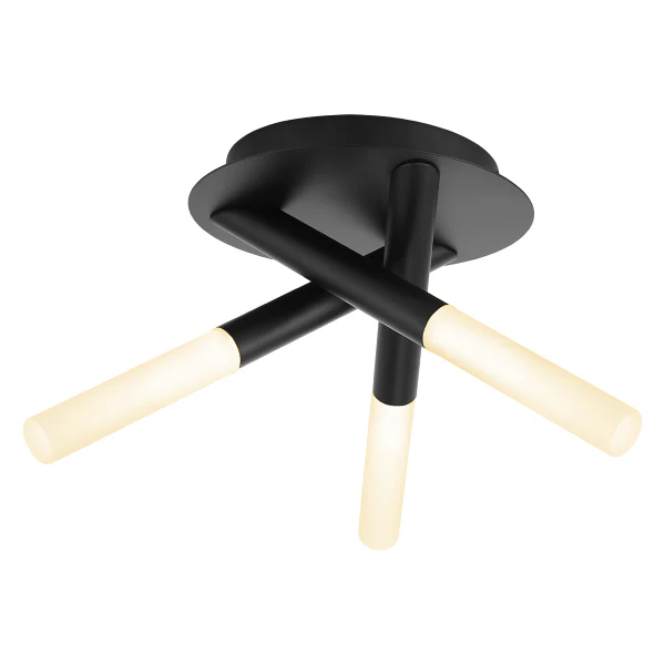 Crux 3lt Bathroom Ceiling Fitting IP44 - Satin Brass/Matt Black - Image 2