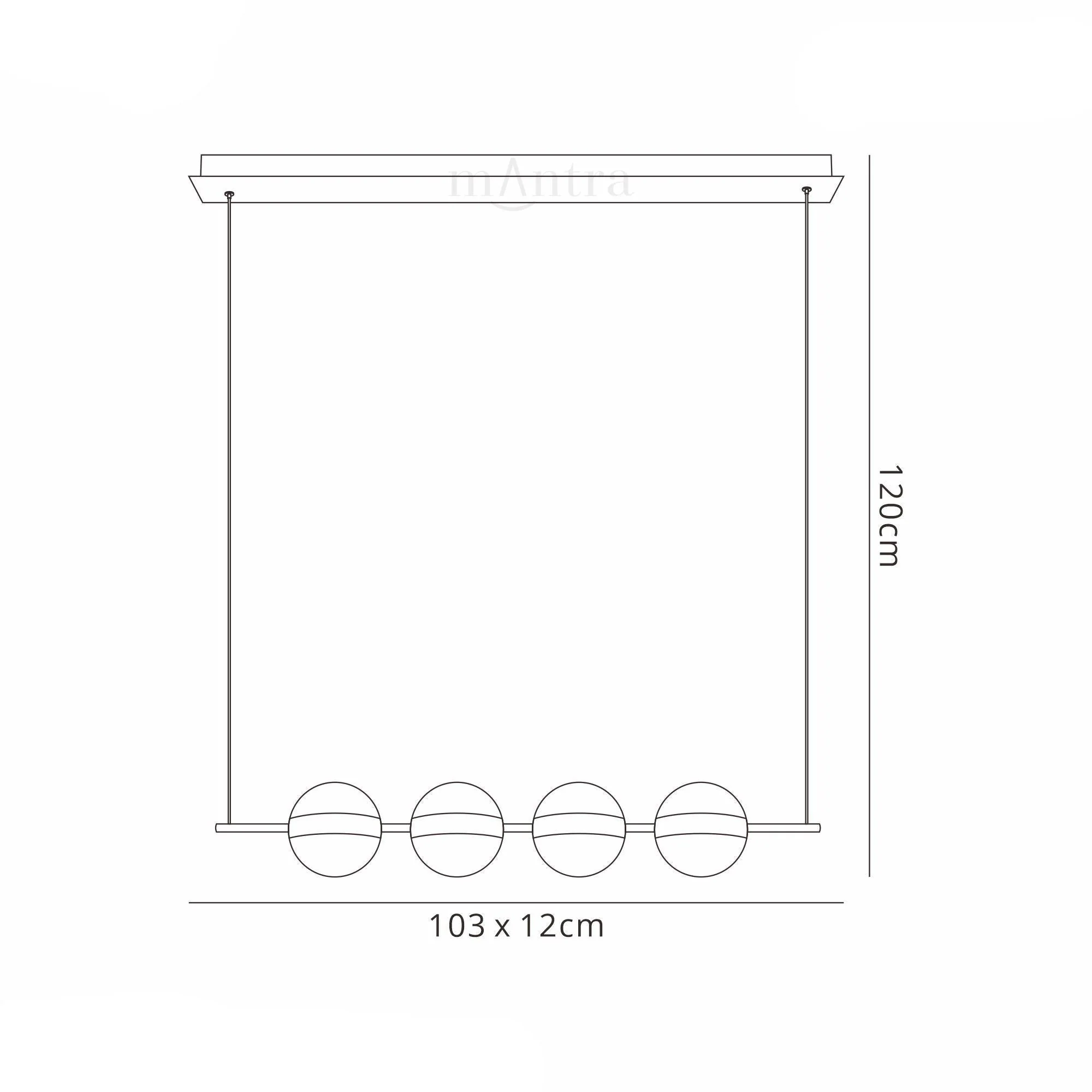 Cuba Linear Pendant 4 Light, 32W LED - Image 3