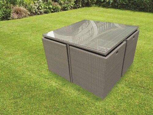 CUBE RATTEN SET LIGHT BROWN & BEIGE - Image 2