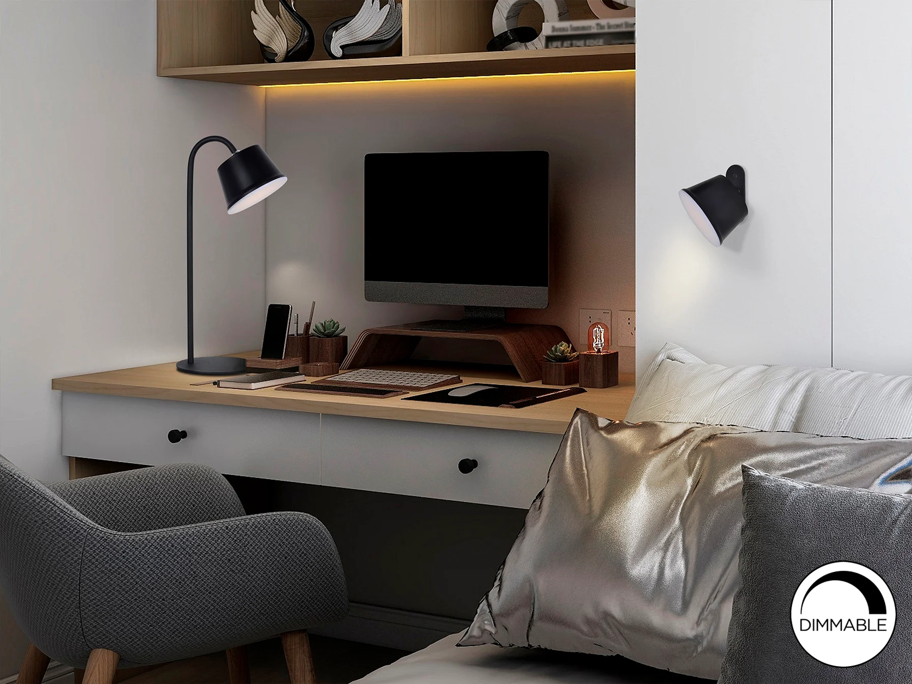 Cuco LED Table Lamp- Black/ White Finishes - Image 7