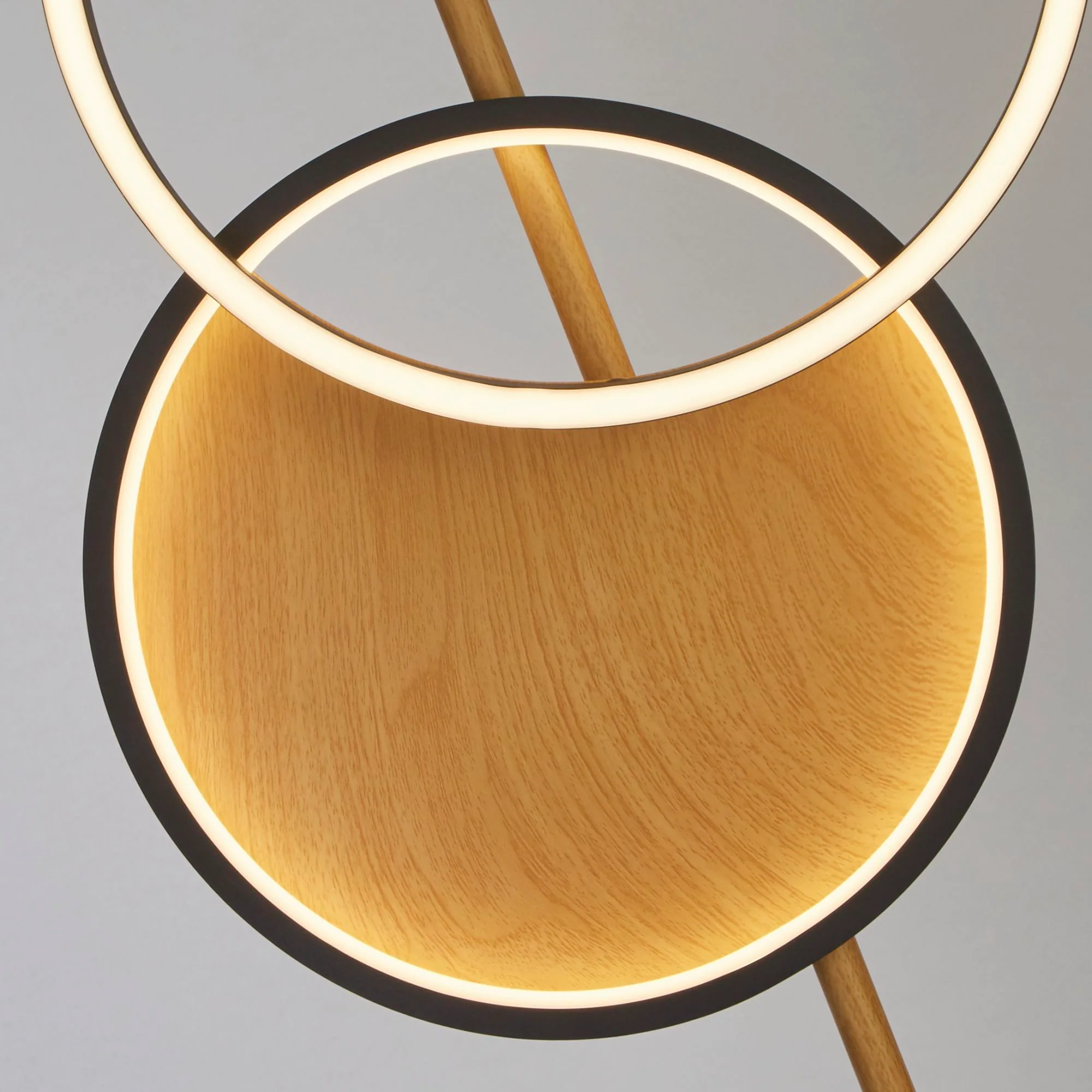 Curio Black Wood & Metal Floor Lamp Integrated LED - Image 2