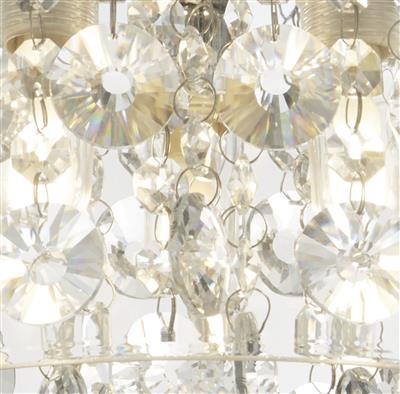 Curva 3Lt Bathroom Flush IP44 - Chrome Metal & Crystal Glass - Image 3