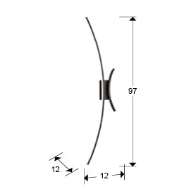 Curves 2Lt LED Wall Light - Black - Image 2