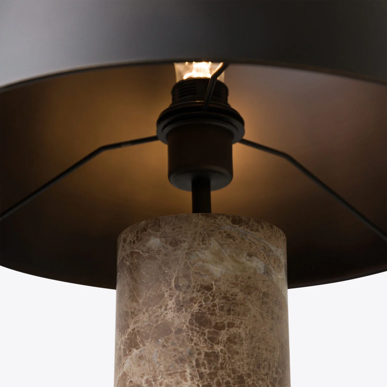 Cusco Marble Table Lamp- Green/ Beige w Various Shades - Image 12