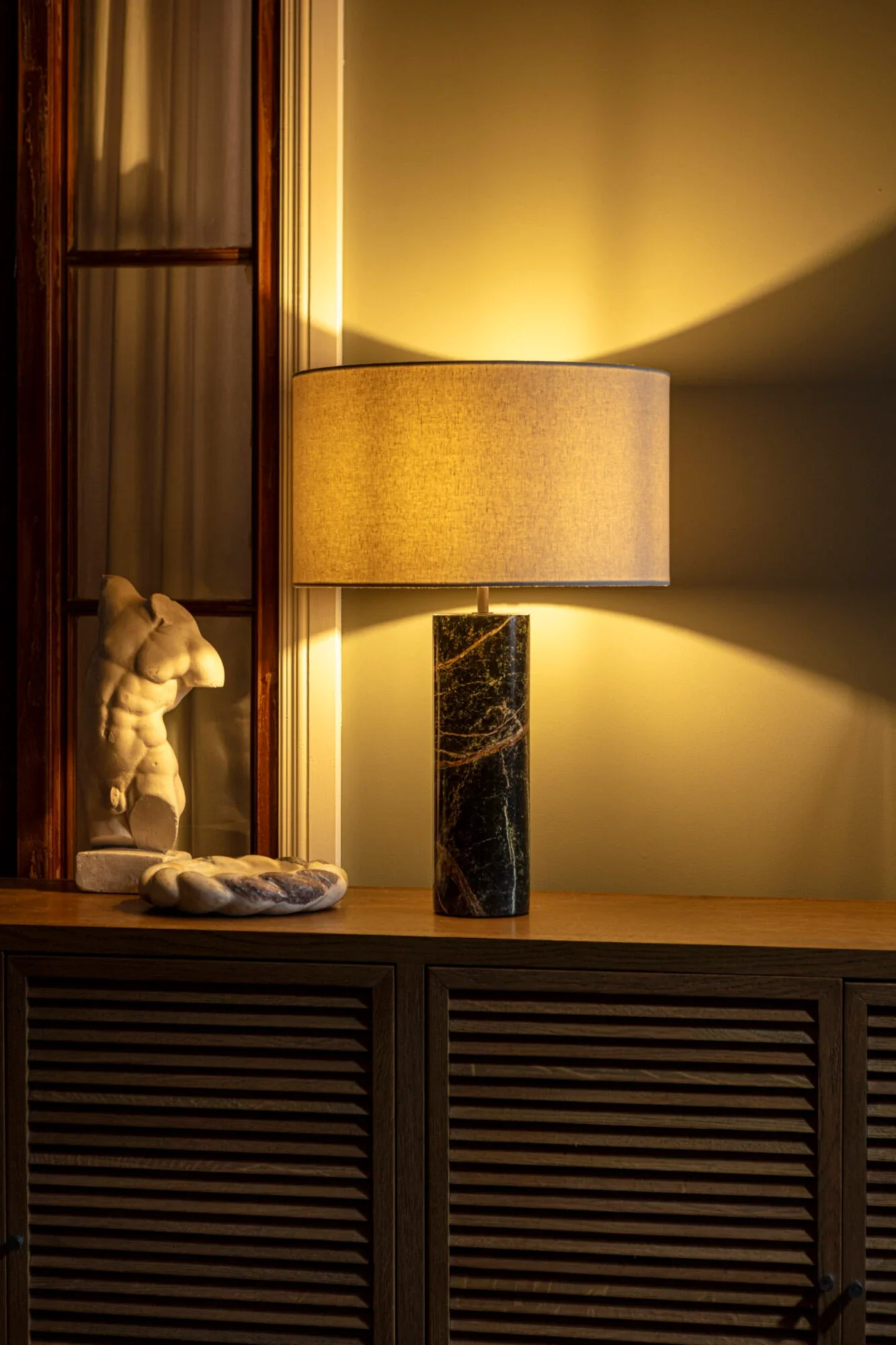 Cusco Marble Table Lamp- Green/ Beige w Various Shades - Image 17