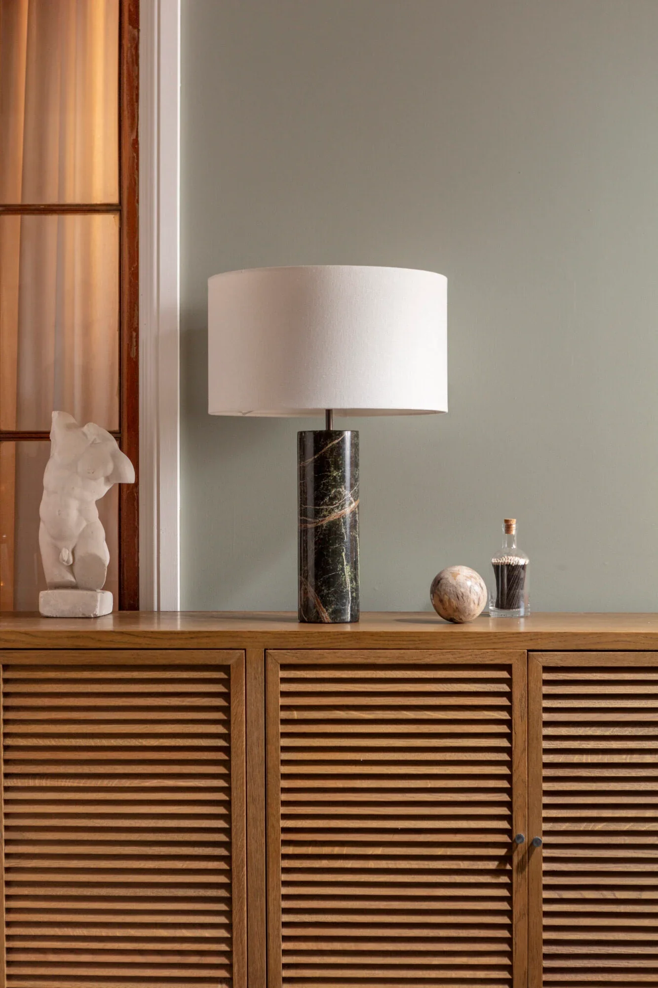 Cusco Marble Table Lamp- Green/ Beige w Various Shades - Image 18