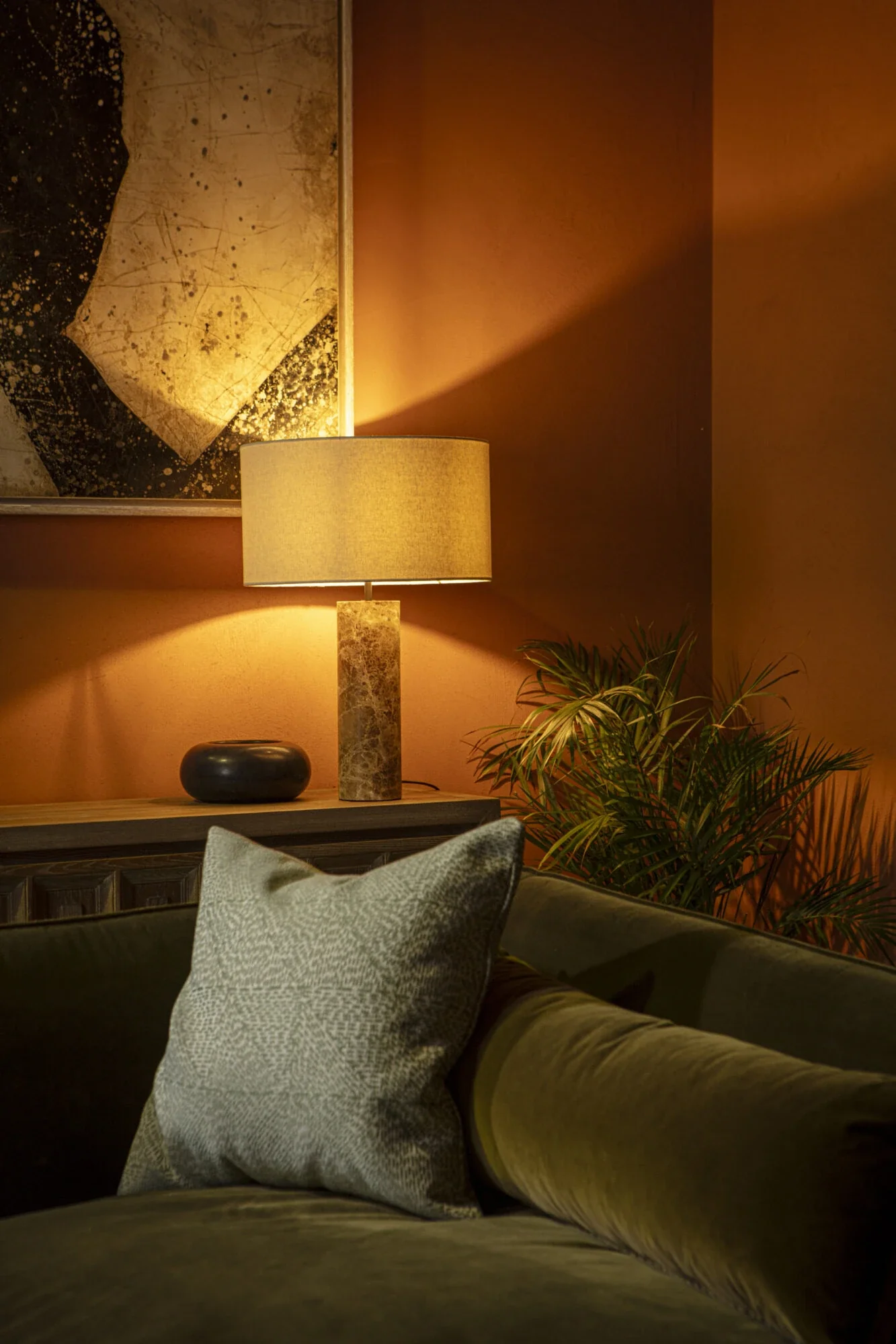 Cusco Marble Table Lamp- Green/ Beige w Various Shades - Image 19