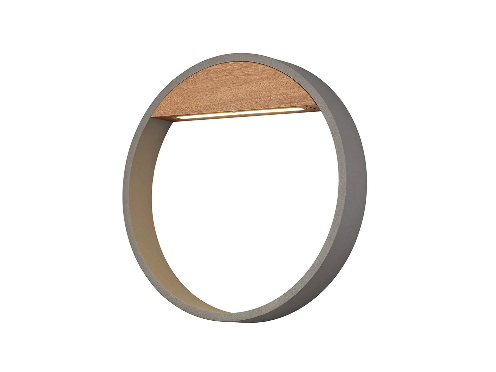 Cycle IP65 LED Wall Light - Dark Grey & Wood Effect - Image 2