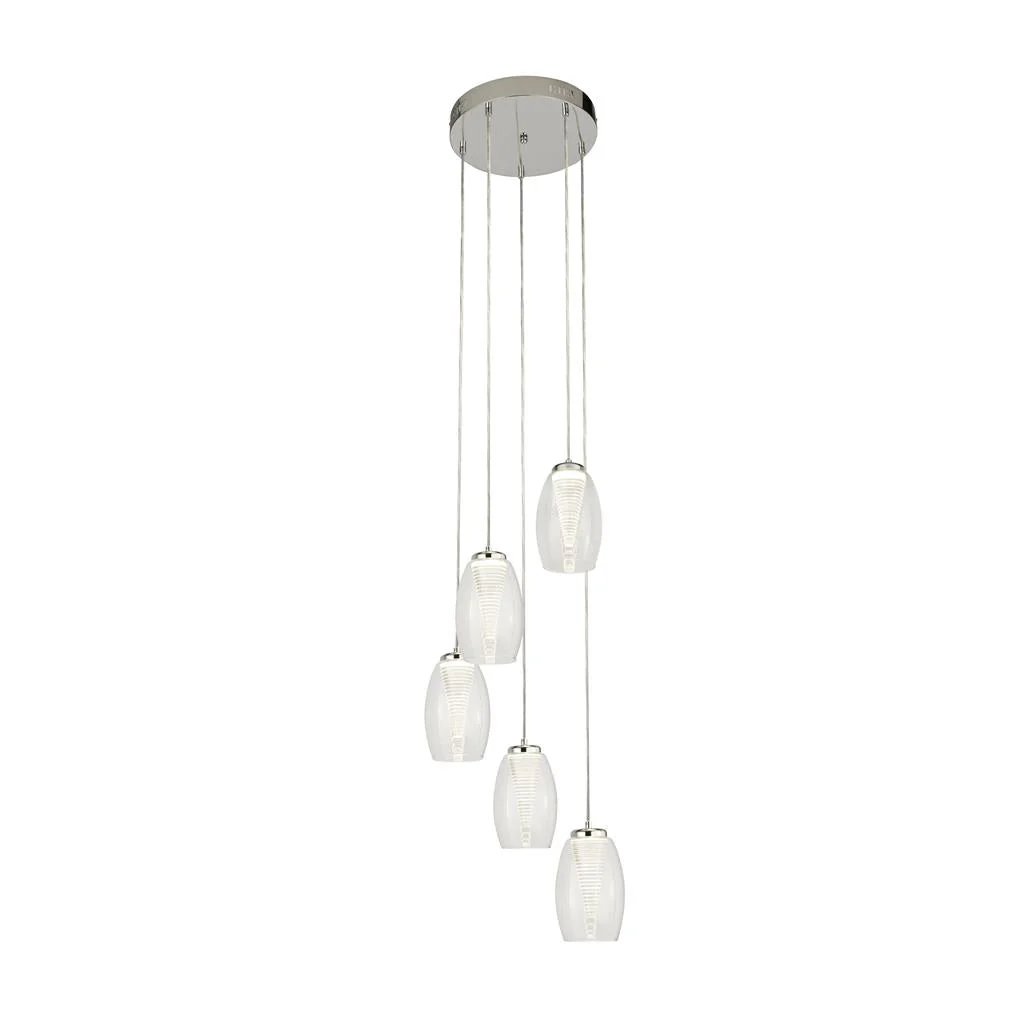 Cyclone 5/12lt Dimmable, Adjustable Pendant - Bronze/Chrome Metal & Champagne/Smoked/clear Glass - Image 6
