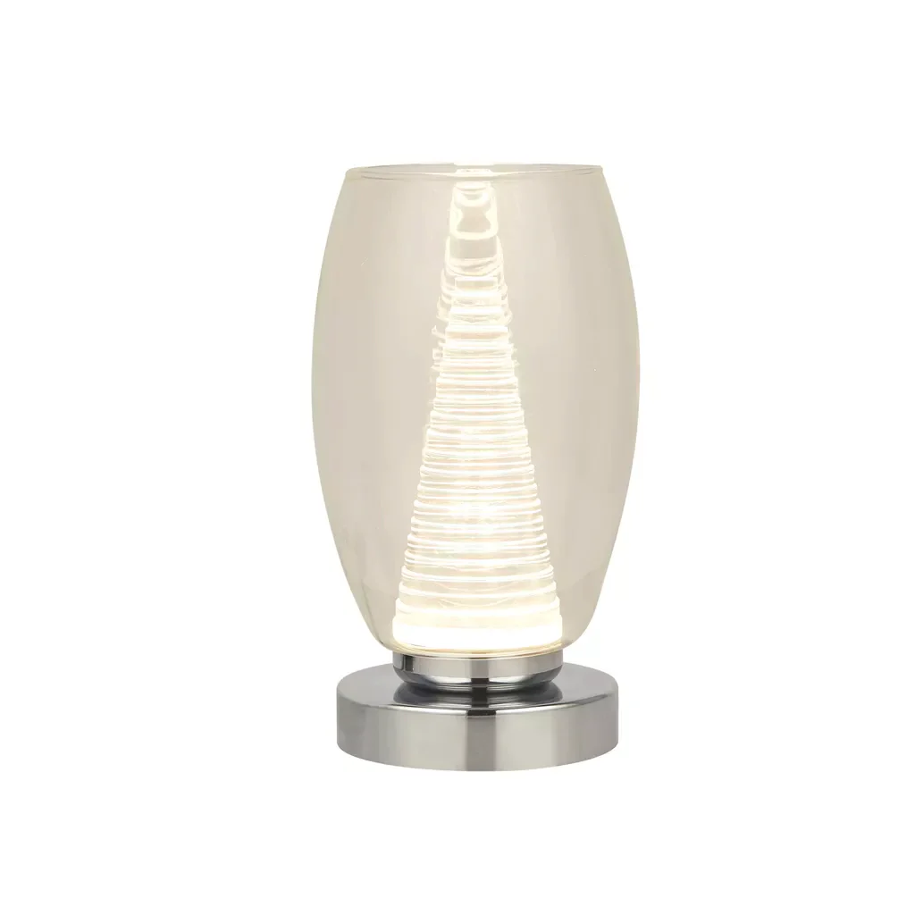 Cyclone Table Lamp - Chrome w Clear & Smoked Glass Finish - Image 2