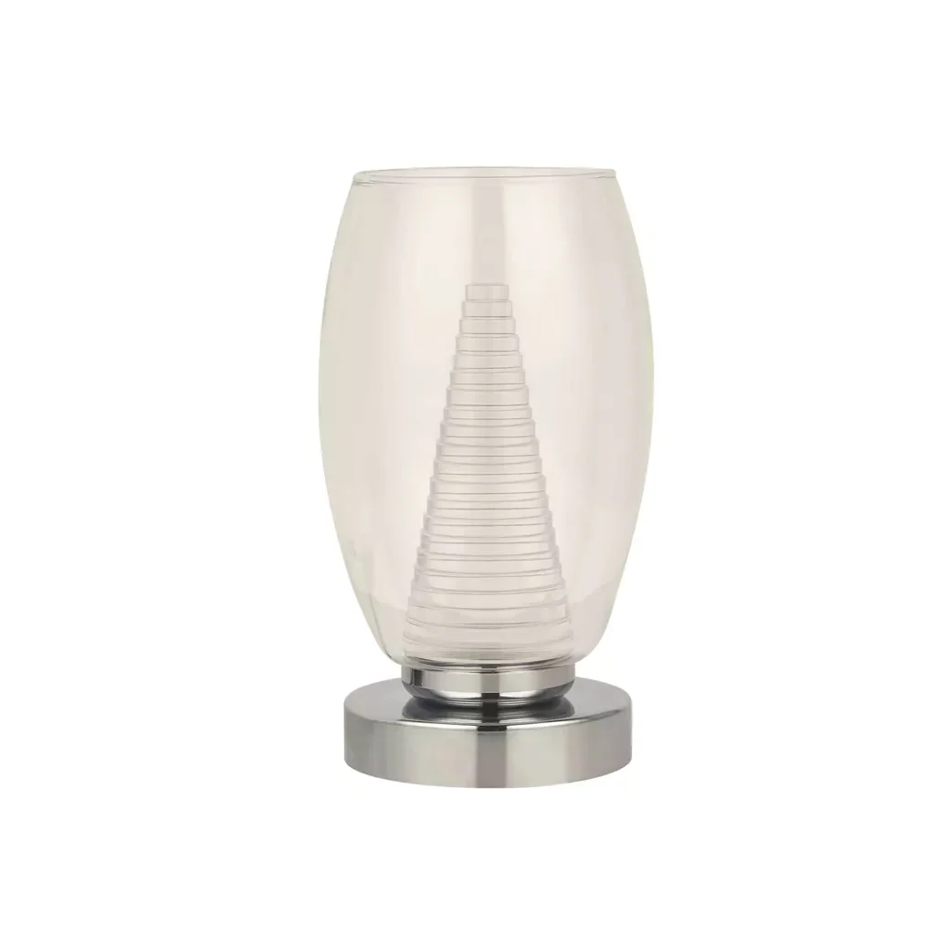 Cyclone Table Lamp - Chrome w Clear & Smoked Glass Finish - Image 8