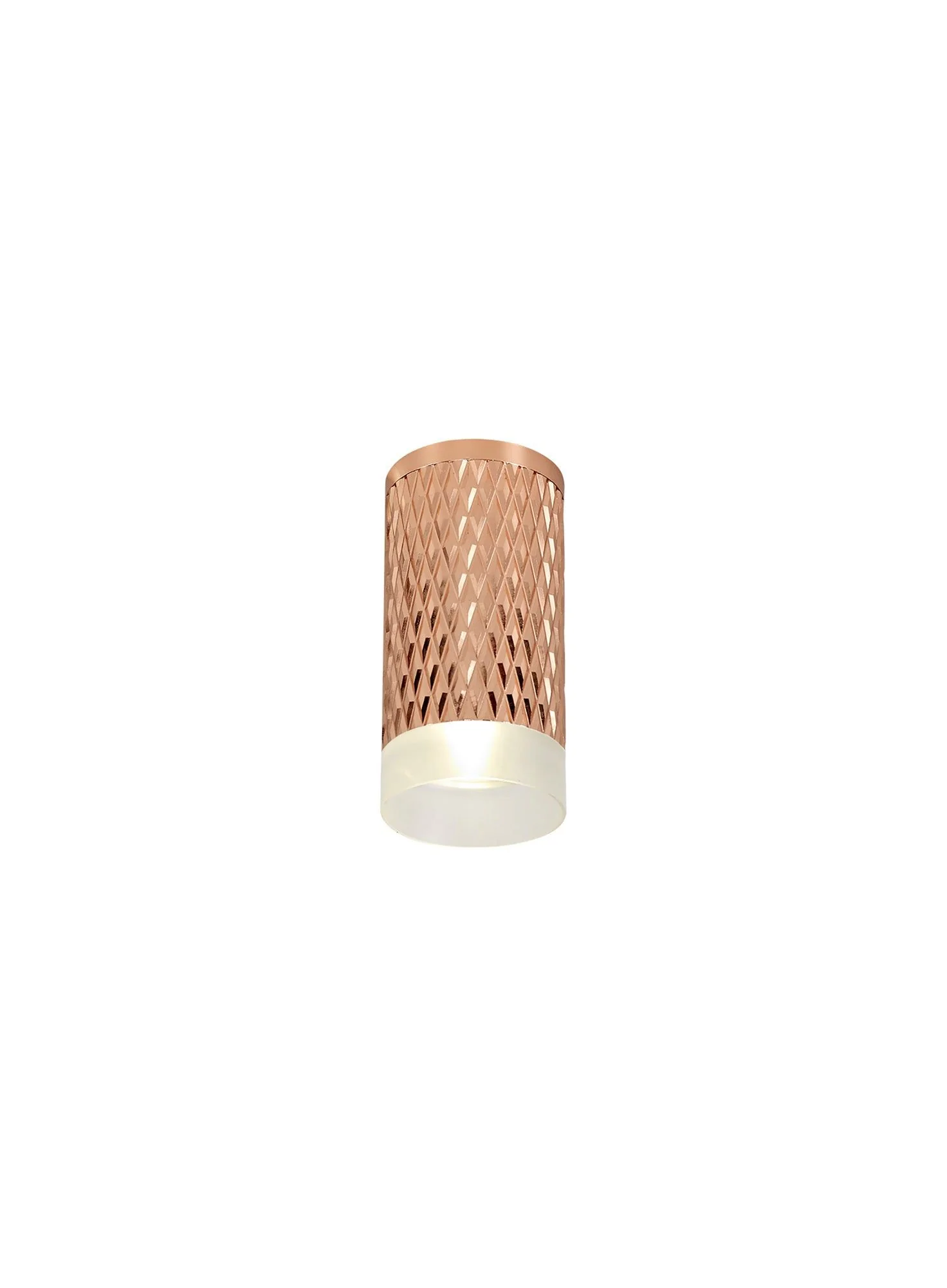 Cylo 1 Light 11cm Surface Mounted Ceiling GU10, Champagne Gold/Acrylic Ring - Image 3