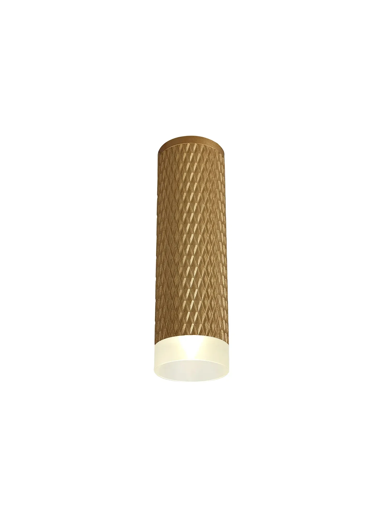 Cylo 1 Light 11cm Surface Mounted Ceiling GU10, Champagne Gold/Acrylic Ring - Image 7