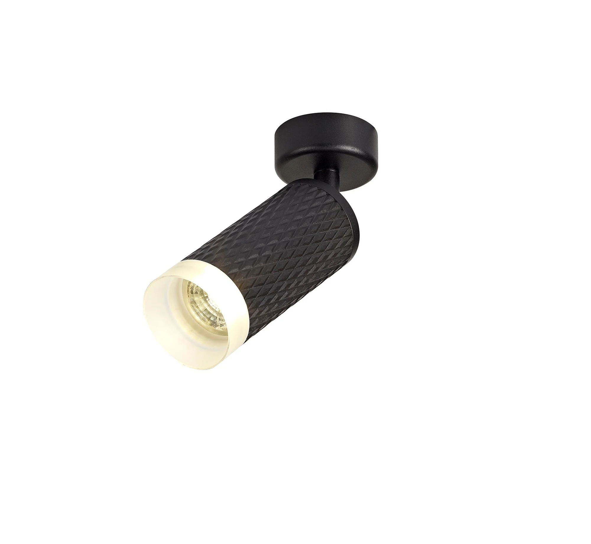 Cylo Adjustable 1 Light Surface Mounted Ceiling/Wall Spot Light  GU10, Acrylic Ring - Image 2