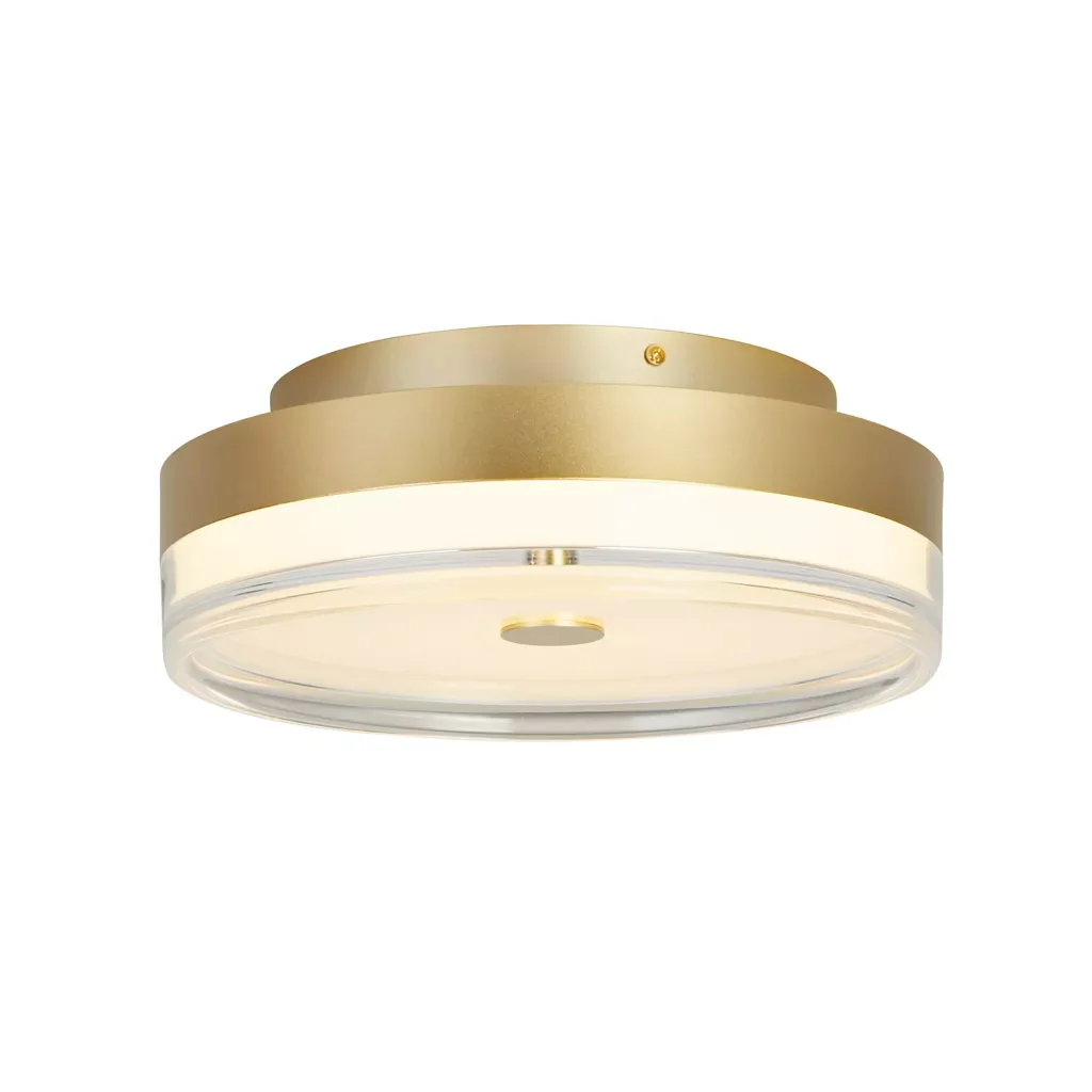 Cyprus LED Flush Light- Gold/ Black Metal and Clear Acrylic