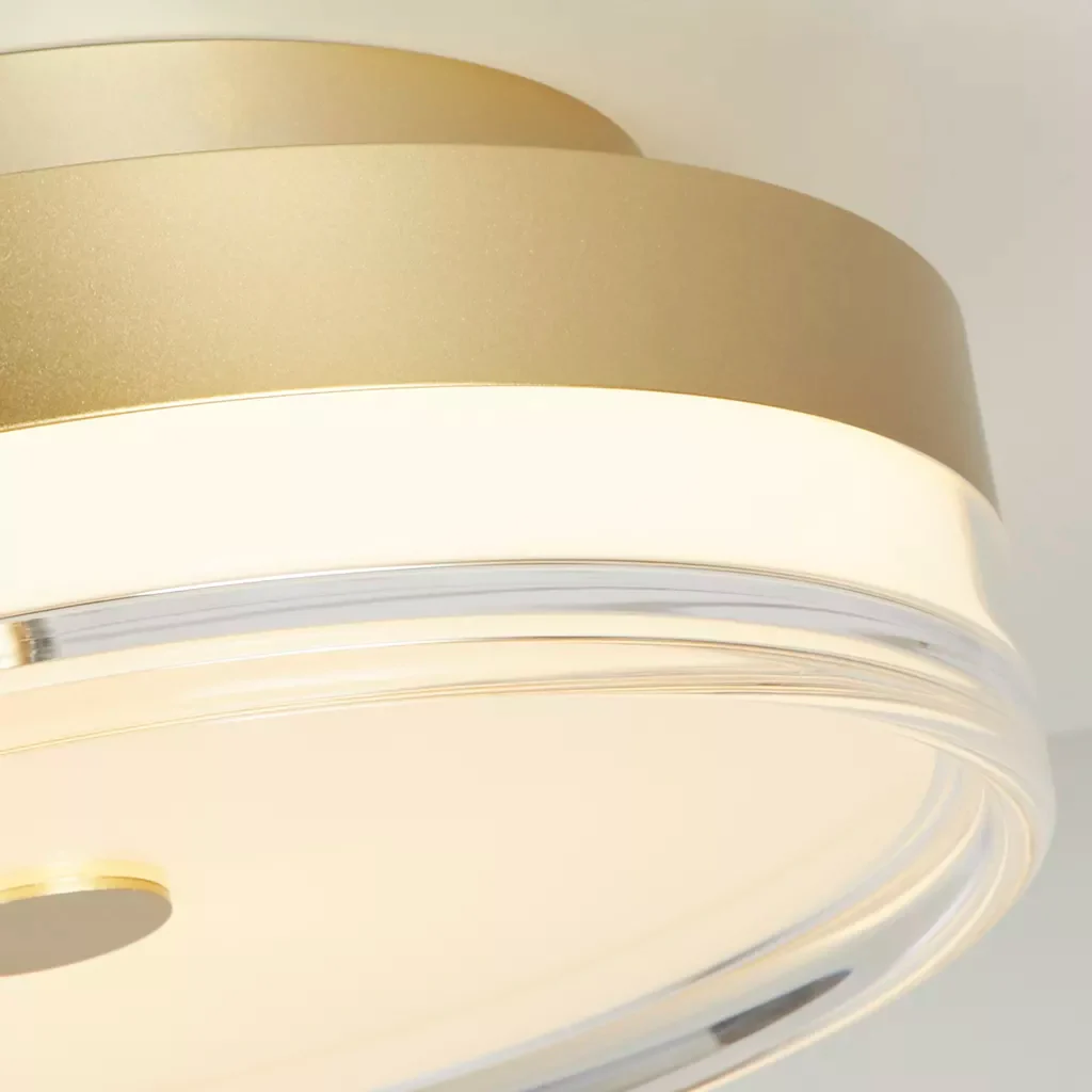 Cyprus LED Flush Light- Gold/ Black Metal and Clear Acrylic - Image 12