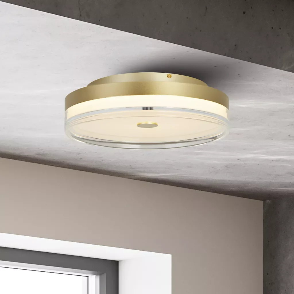 Cyprus LED Flush Light- Gold/ Black Metal and Clear Acrylic - Image 16
