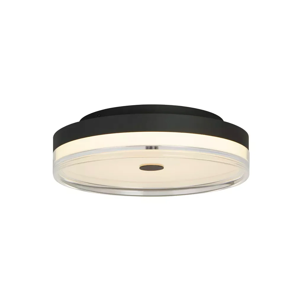 Cyprus LED Flush Light- Gold/ Black Metal and Clear Acrylic - Image 2