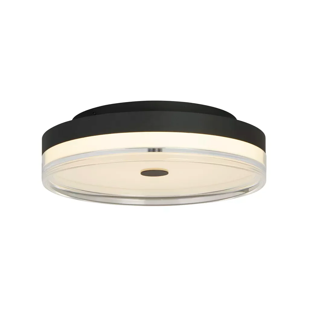 Cyprus LED Flush Light- Gold/ Black Metal and Clear Acrylic - Image 3