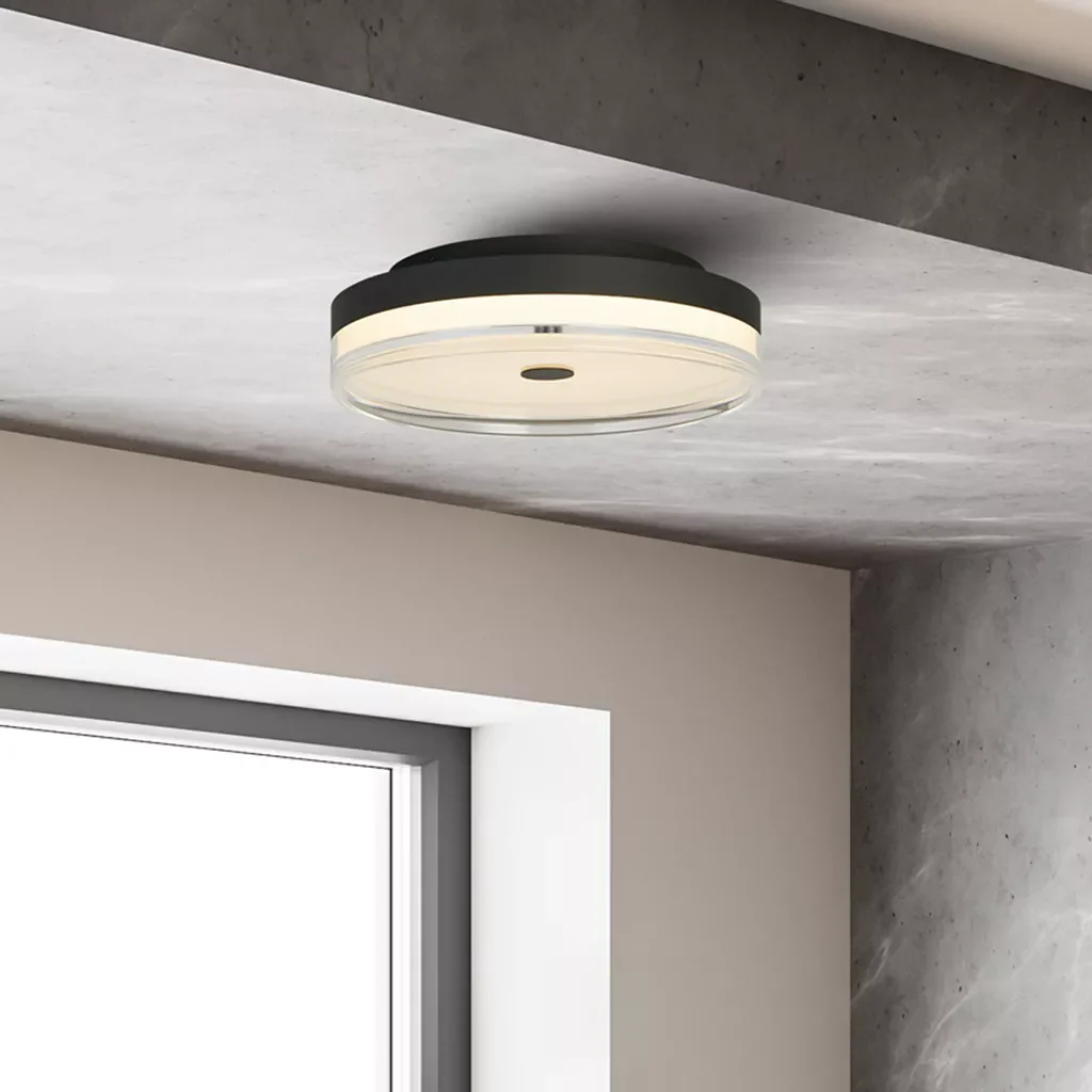 Cyprus LED Flush Light- Gold/ Black Metal and Clear Acrylic - Image 5
