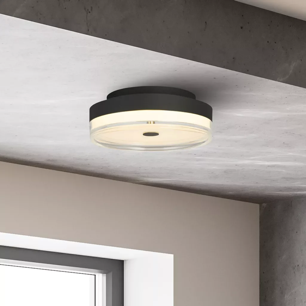 Cyprus LED Flush Light- Gold/ Black Metal and Clear Acrylic - Image 7