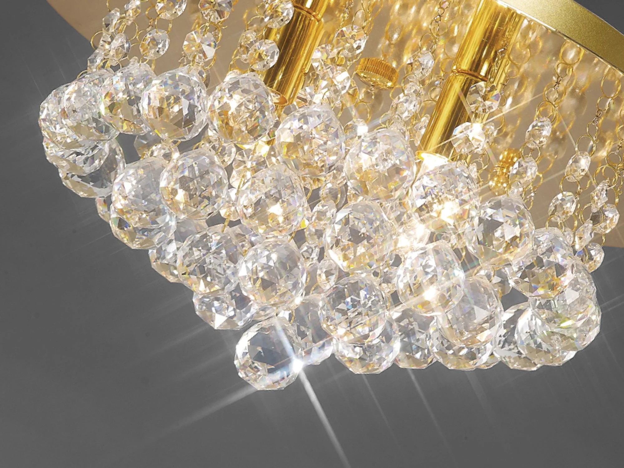 Dahlia Flush Ceiling, 4 Light G9 Crystal French Gold - Image 2