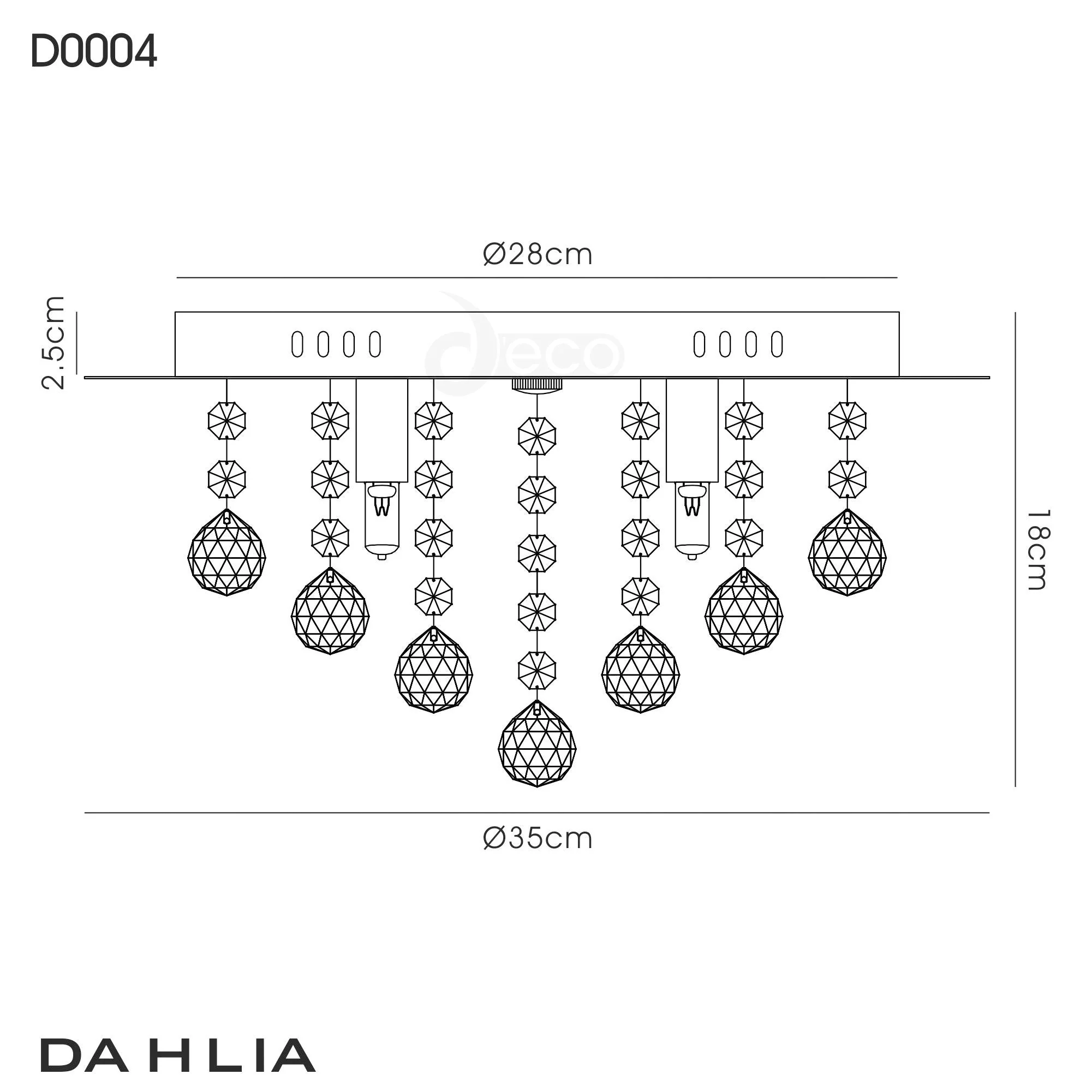 Dahlia Flush Ceiling, 4 Light G9 Crystal French Gold - Image 4
