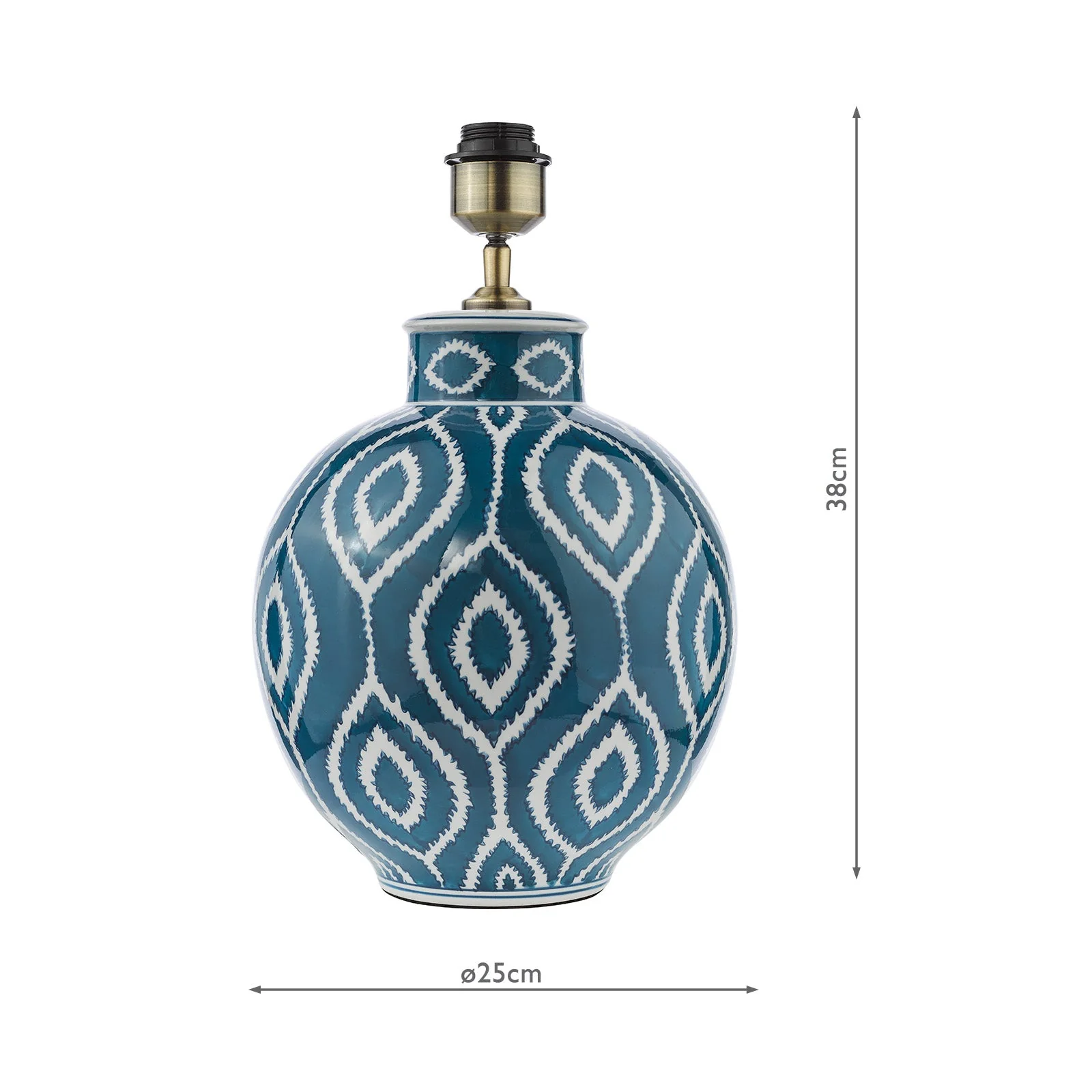 Dakari Table Lamp Blue and Antique Brass- Base Only - Image 4