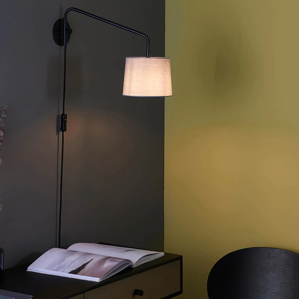 Dalton Wall Plug In Light - Matt Black E14 - Image 2