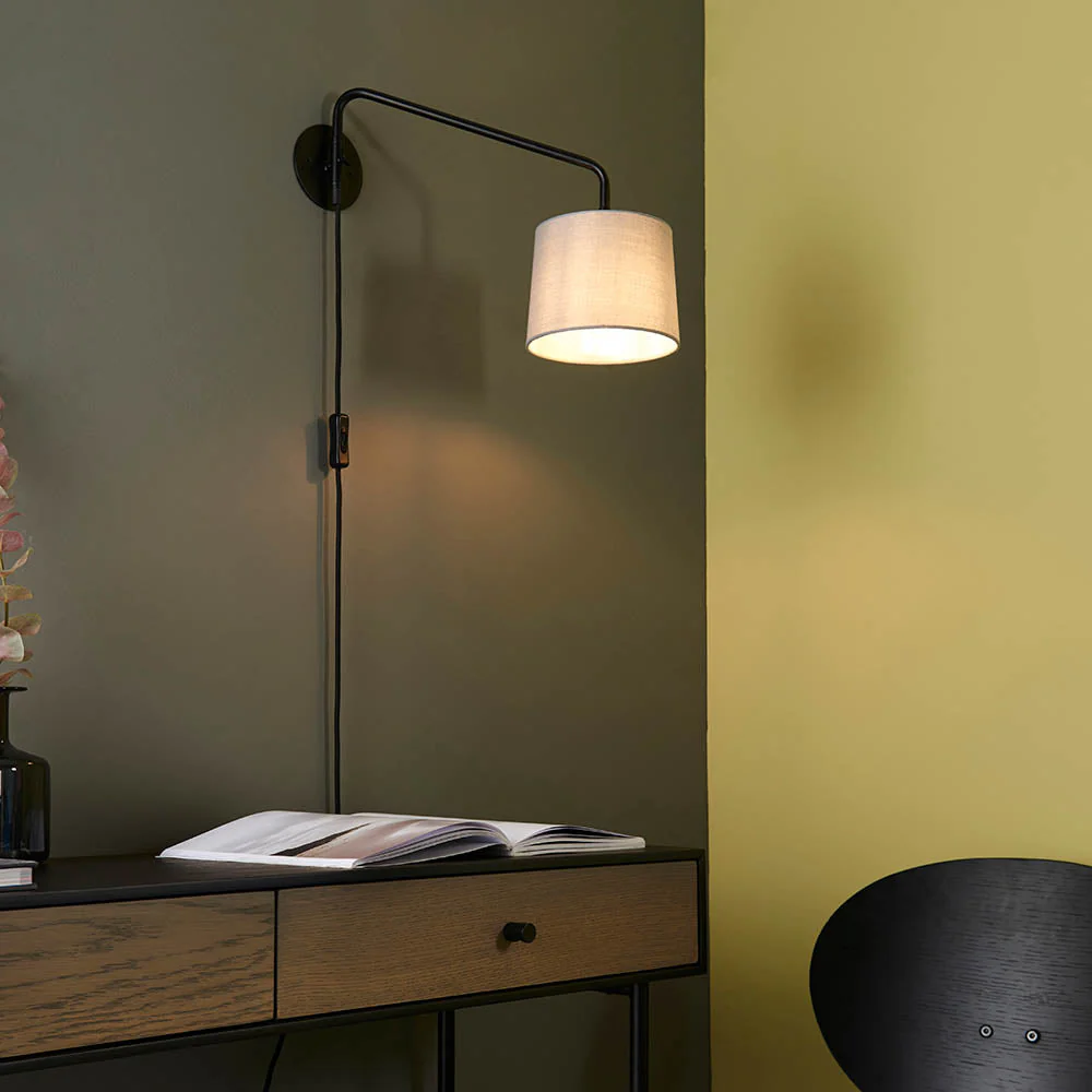 Dalton Wall Plug In Light - Matt Black E14 - Image 4