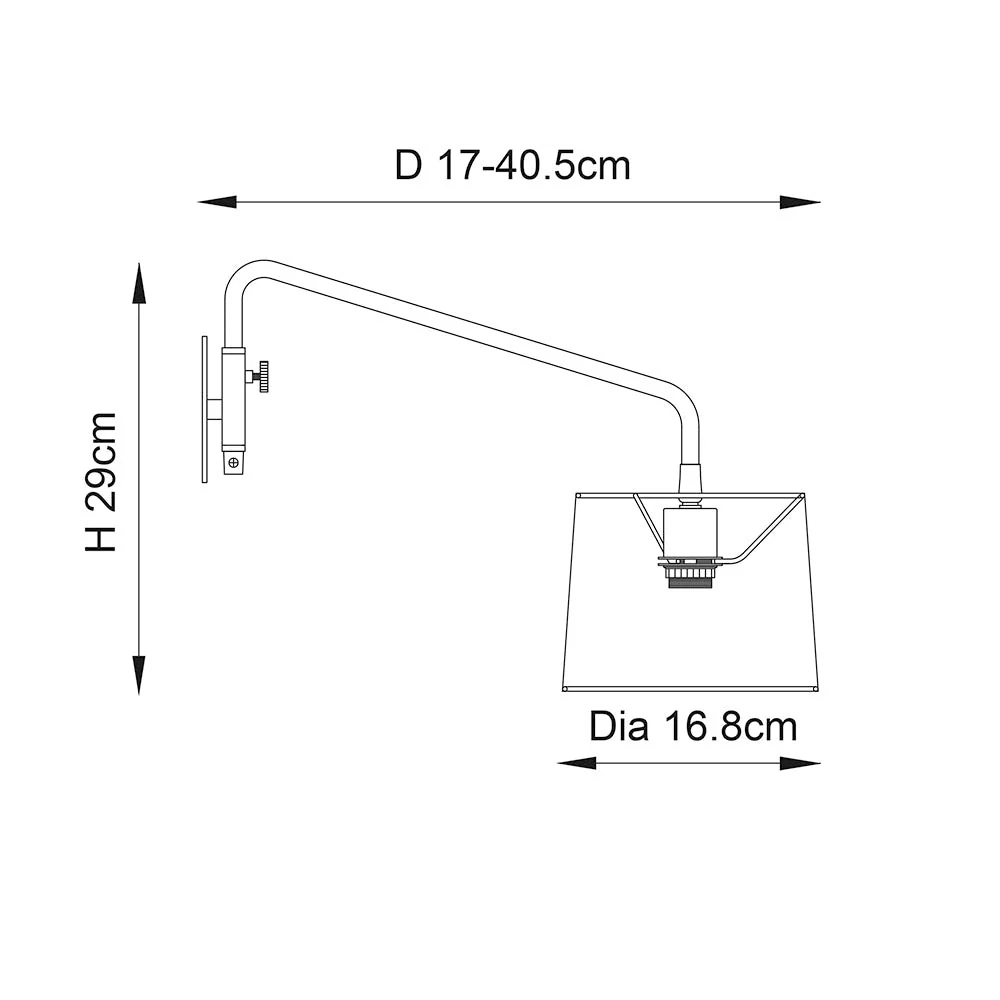 Dalton Wall Plug In Light - Matt Black E14 - Image 7