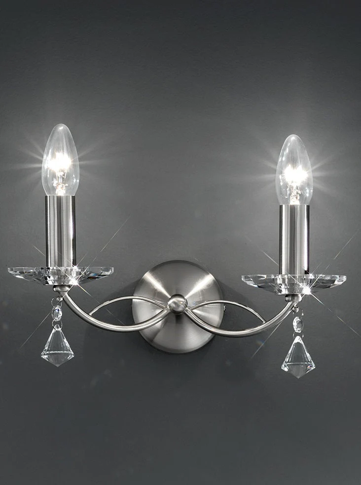 Damsel 2Lt Wall Bracket - Satin Nickel/Bronze Finish - Image 2