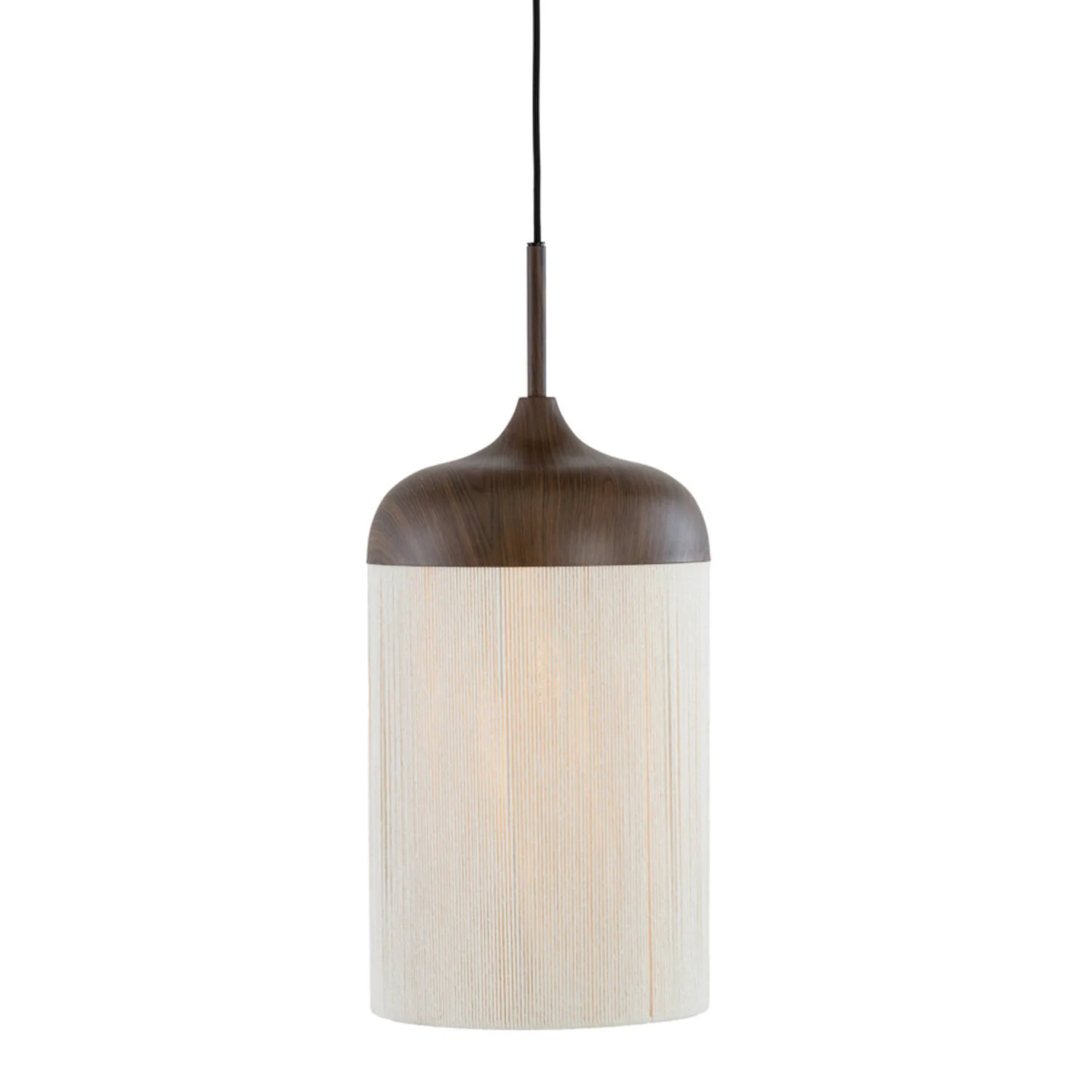 Dania Hanging Lamp 3L 90X22X32cm -  Wood Print Brown+Rope  Finish - Image 4
