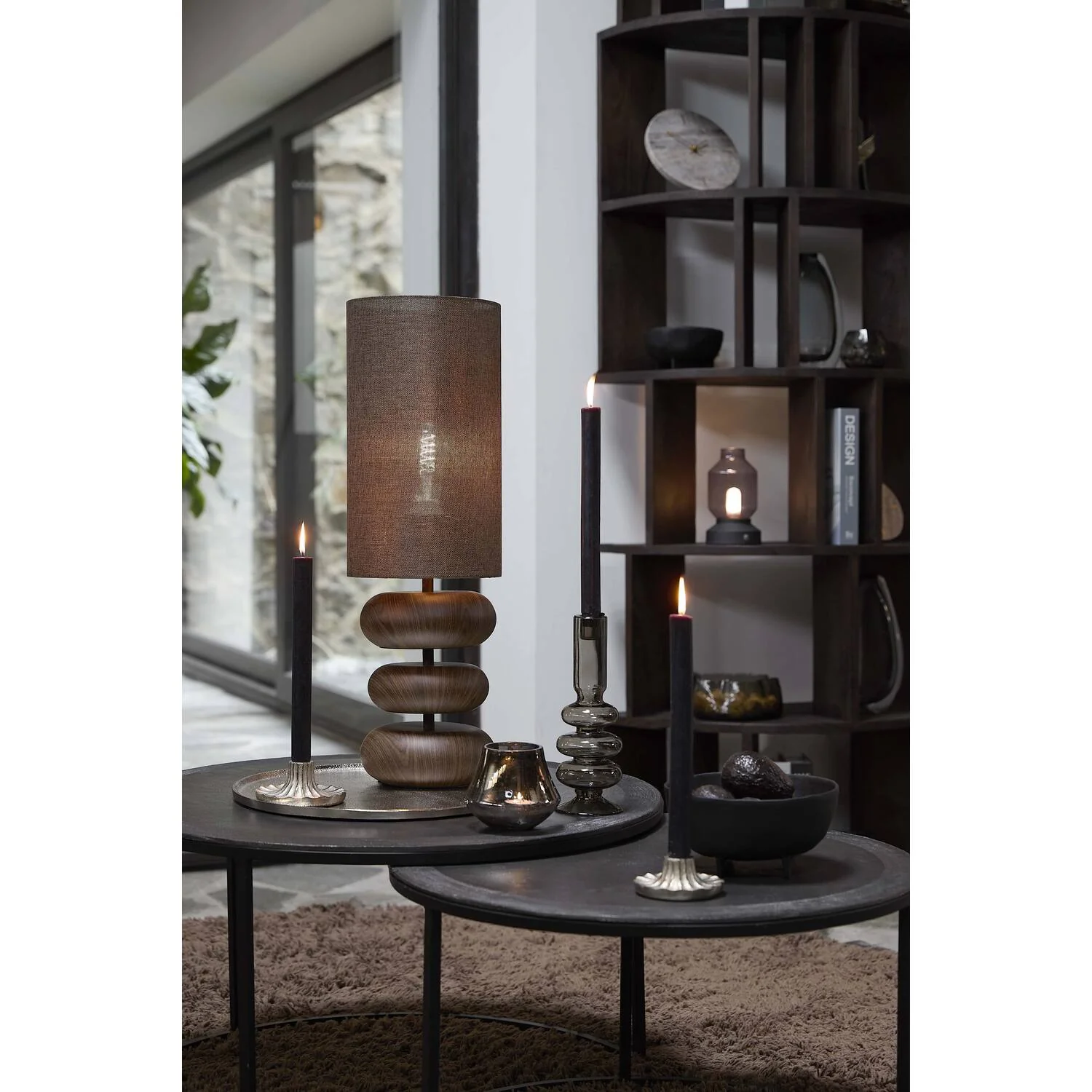 Danialo Table Lamp- Cream/ Brown Finishes - Image 5