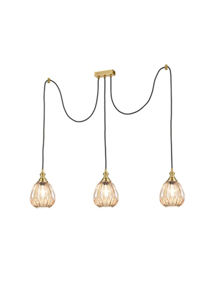 Dante 3Lt Cluster Light - Satin Nickel/Bronze Finish - Image 2