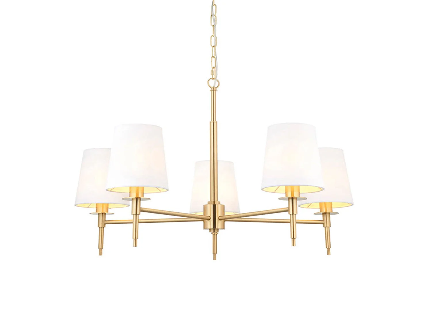 Daphney 3/5Lt Centre Ceiling Light - Bright Nickel / Satin Brass - Image 3