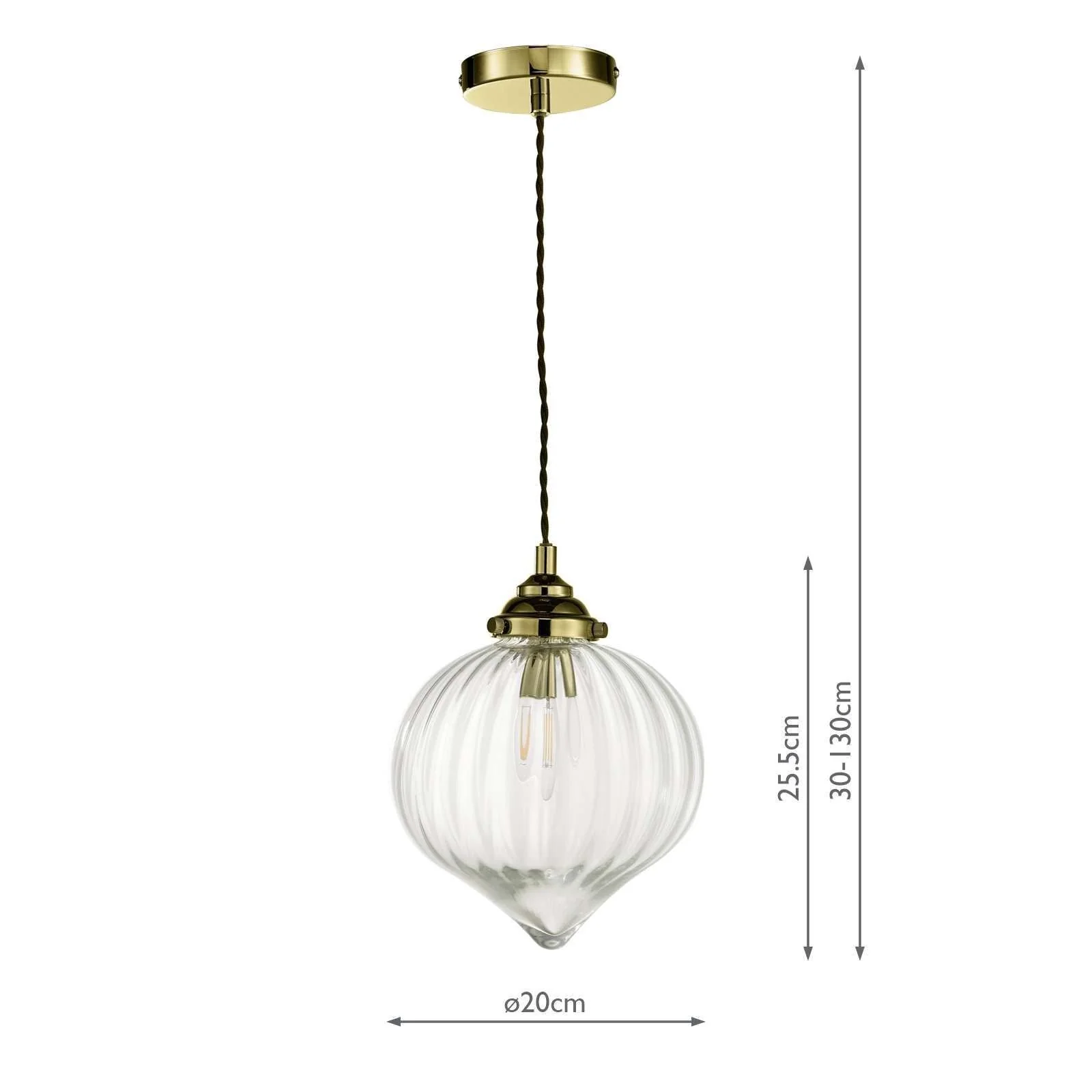 Mya 1 Light Single Pendant Ceiling Light - Antique Brass/Polished Nickel Glass IP20 - Image 4